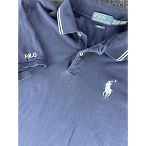 VTG Polo Ralph Lauren Pro Fit Polo Shirt XL Navy Blue Short Sleeve